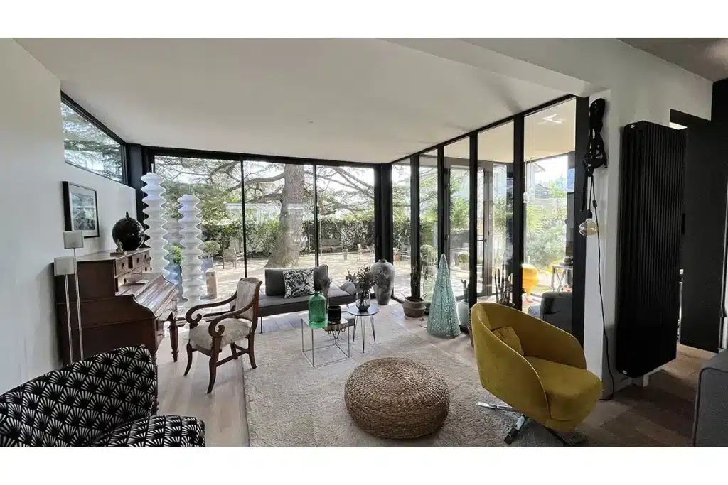 Véranda aluminium anthracite Brignais par l'Atelier de l'Alu