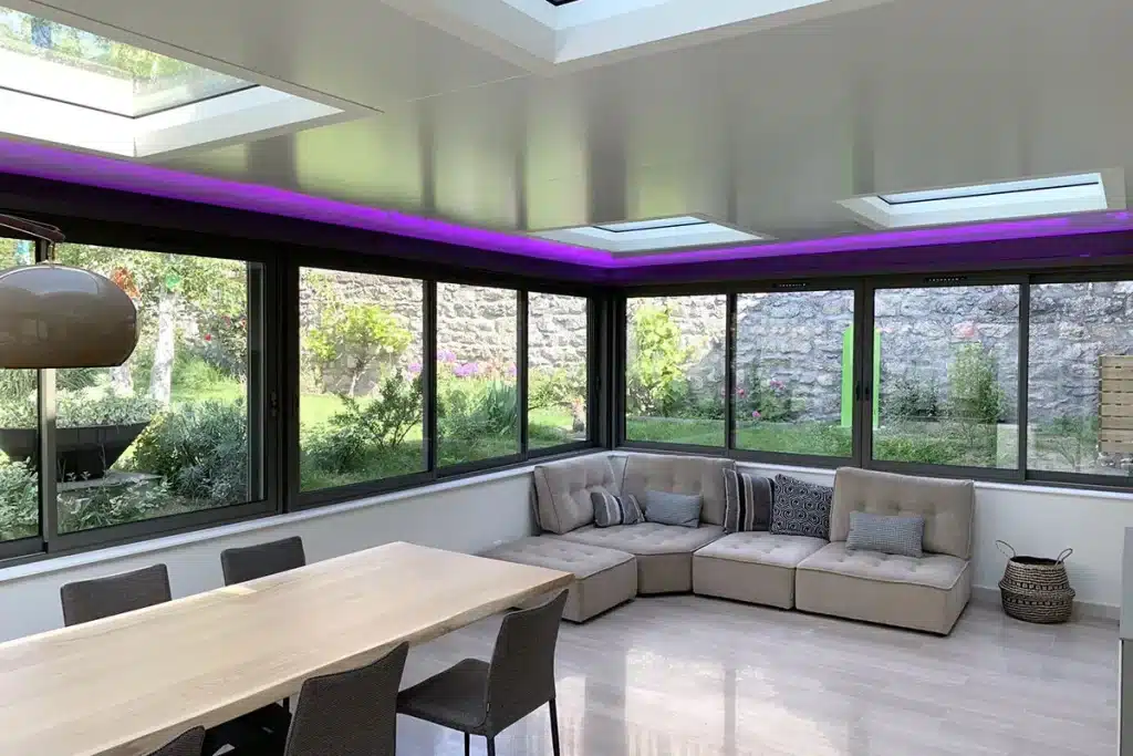 Véranda aluminium led par l'Atelier de l'Alu