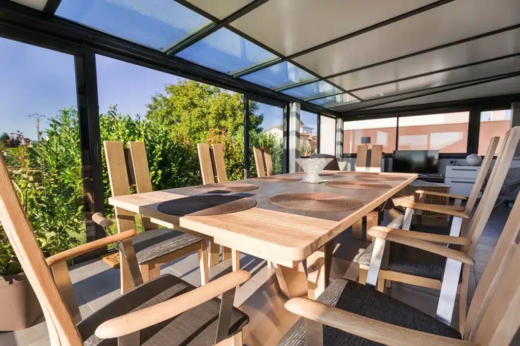 Véranda aluminium Poleymieux par l'Atelier de l'Alu
