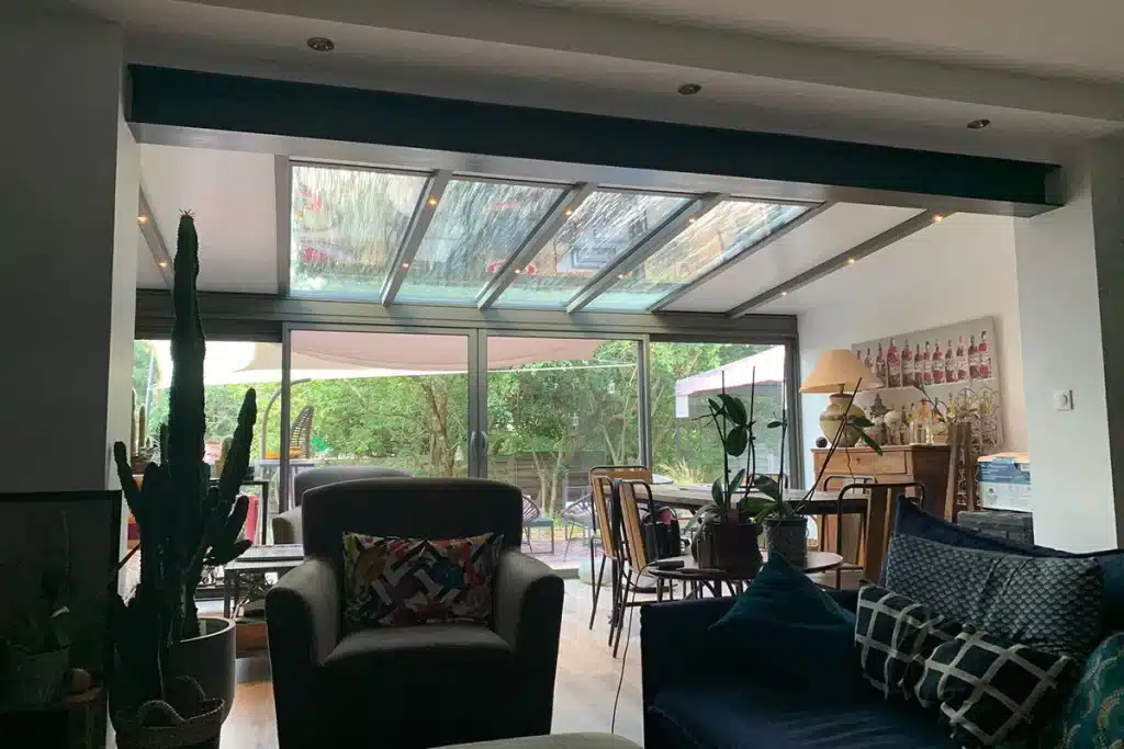 Véranda aluminium anthracite Tassin-La-Demi-Lune par l'Atelier de l'Alu